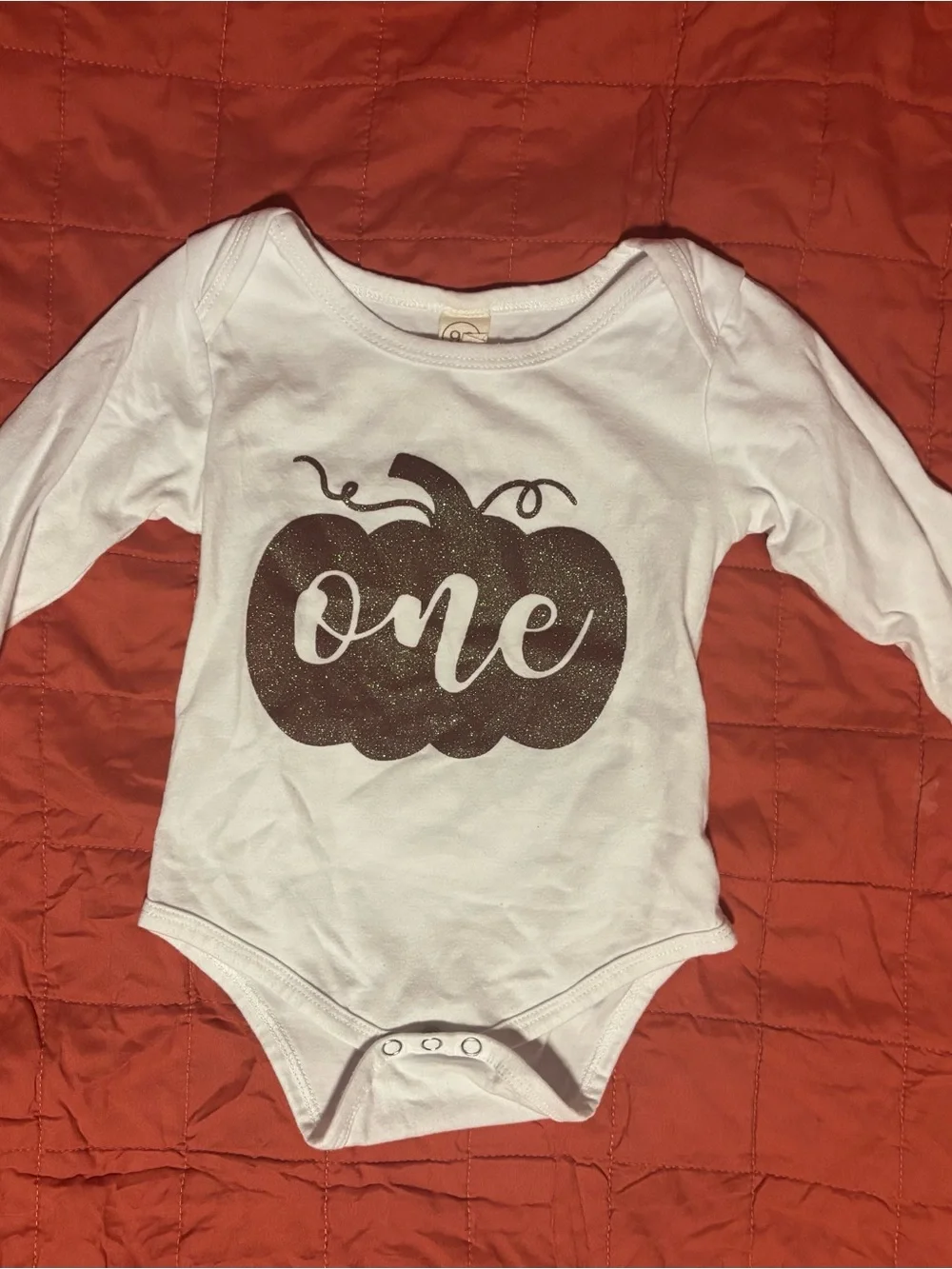 1st birthday one year old baby girl pumpkin fall outfit photo op